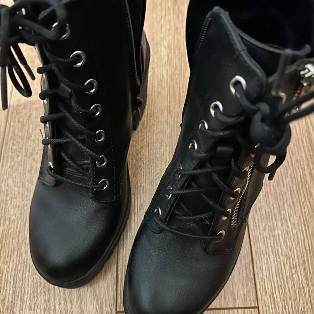 No Boundaries Black Combat Moto Boots